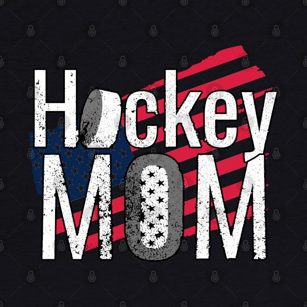 Patriotic Hockey Mom with American Flag by M Dee Signs